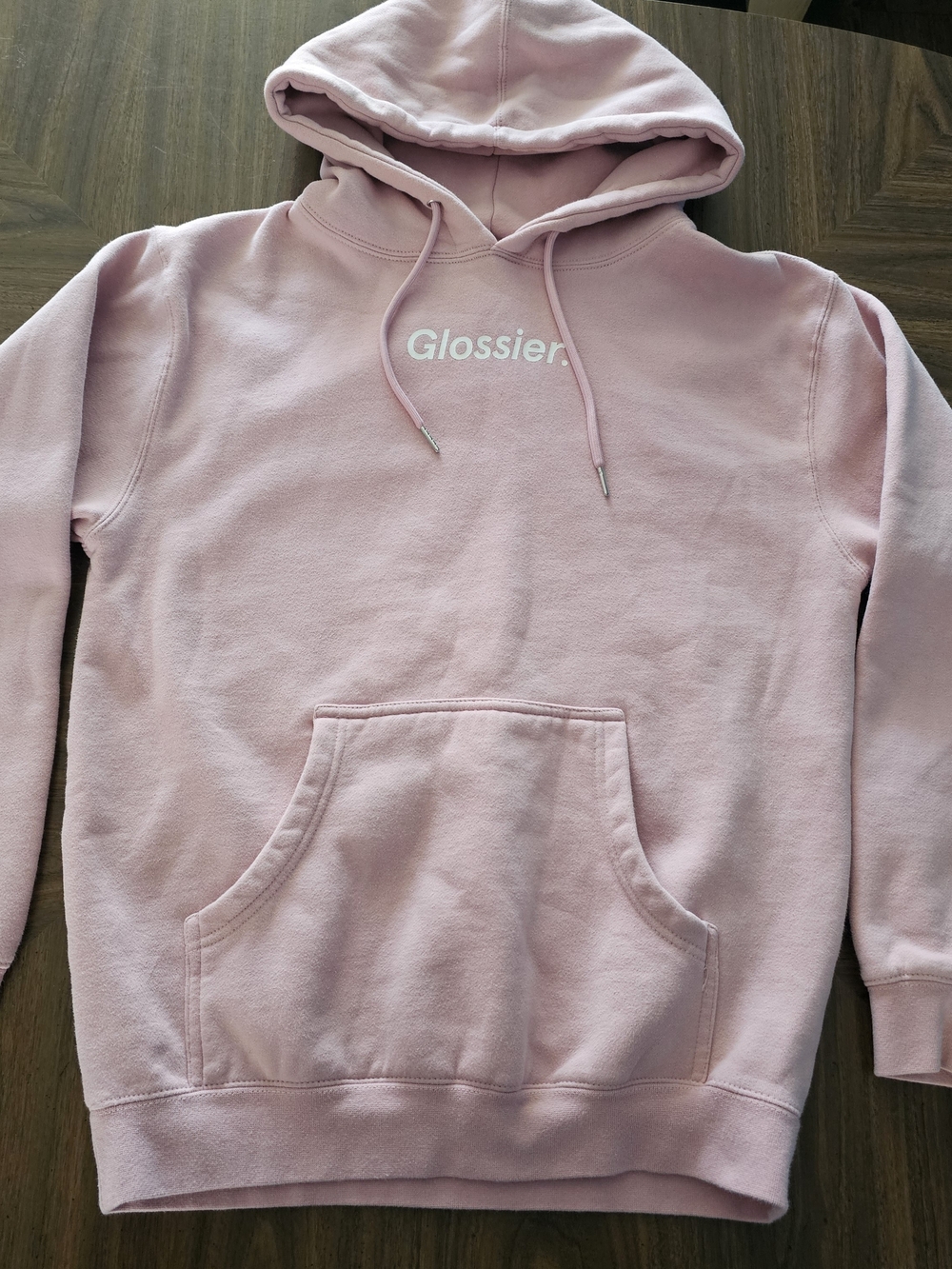 Glossier Pink Logo Hoodie - Women's Pullover Sweatshirt